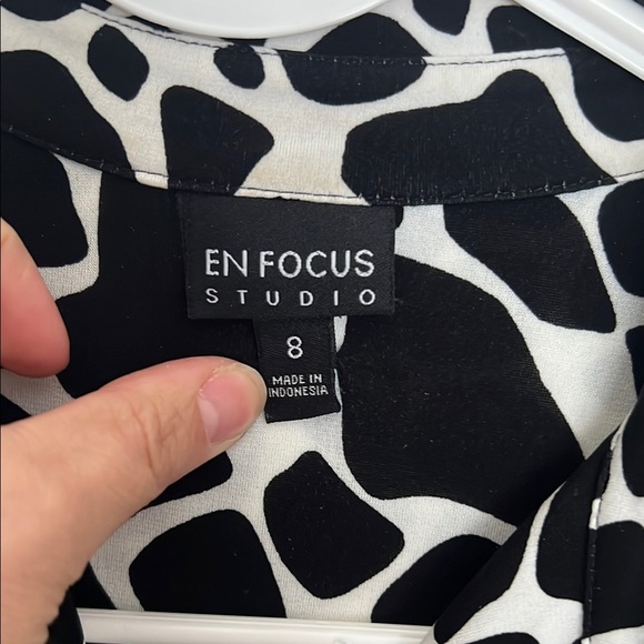 Enfocus Studio Womens Size Medium Stylish Black and White Dress - Picture 2 of 4